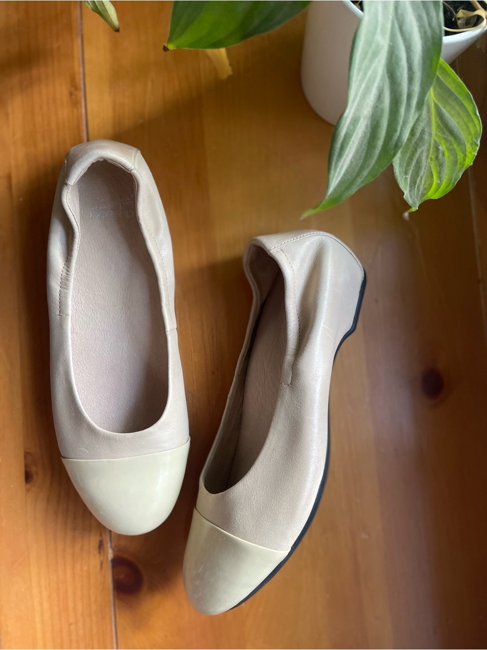 Dansko Lisanne Women’s Ivory Cap-Toe Ballet Flats